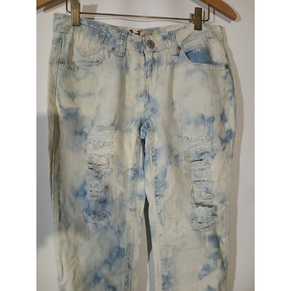 Mudd Flex Stretch Hi Rise 29x31 Destroyed Jeans Ladies size 5 - Picture 3 of 6